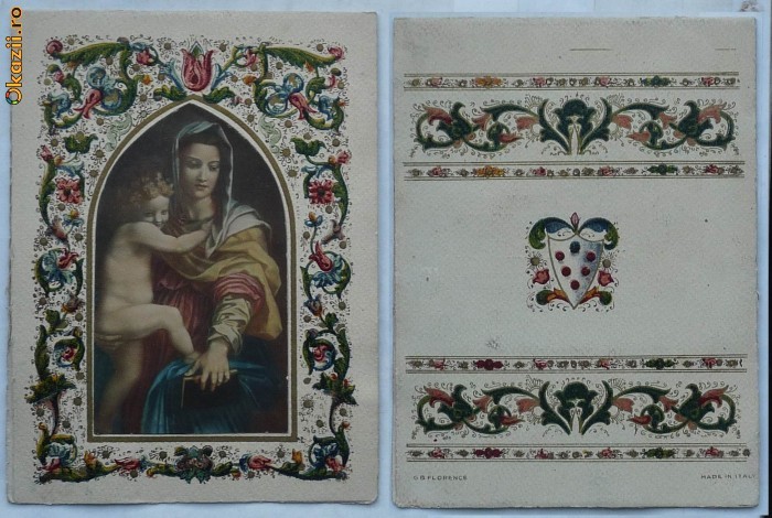 Ilustrata religioasa de lux , cromolitografiata , cu autograf , 1930 , catolica foto mare