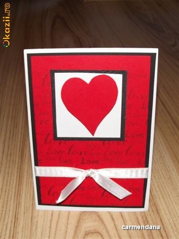 Felicitare handmade dragoste / ziua indragostitilor foto mare