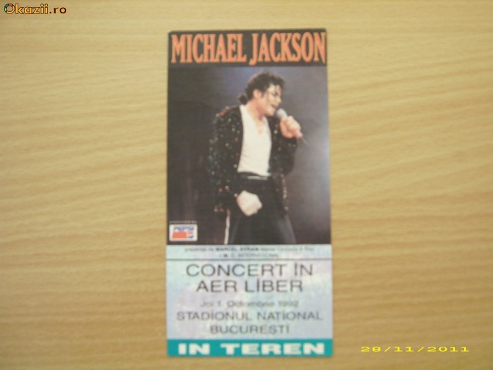 Bilet concert M. Jackson foto mare