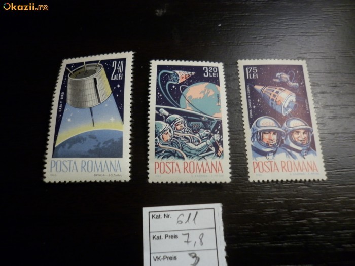 Romania LP 611 , Cosmonautica , cal a II a , MNH/** foto mare