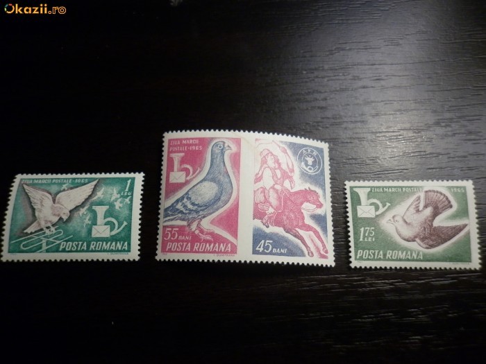 Romania LP 617 , Ziua marcii postale romanesti 1965, MNH/** foto mare