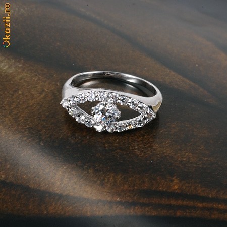 SUPEROFERTA Inel superb filat in aur alb foto mare