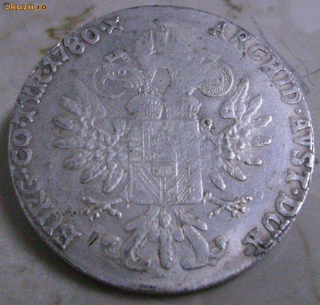 Brosa taler Austria 1780 foto mare