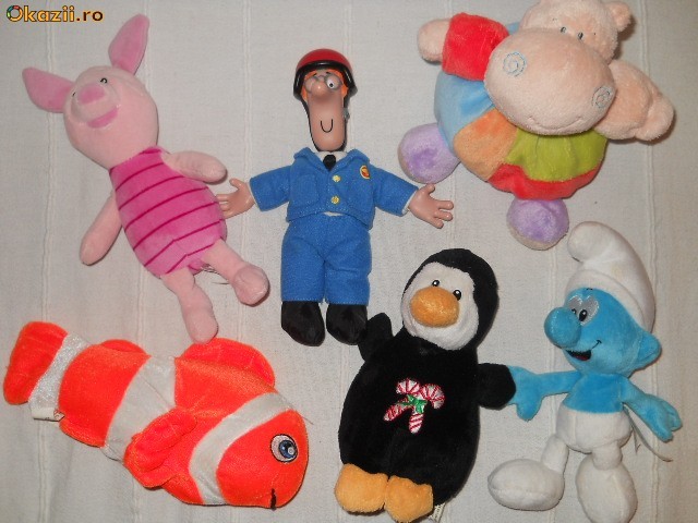 6 jucarii/5plusuri si 1papusa textil Postman foto mare