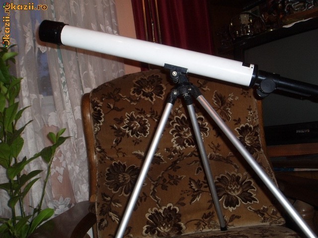 TELESCOP ASTRONOMIC METALIC  CU TREPIED [ LUNETA BINOCLU MONOCLU ] foto mare
