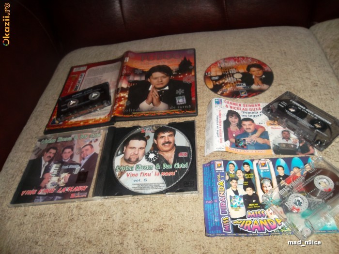 caseta/casete/CD dan ciotoi,cristian rizescu Ro-mania..si joaca/Carmen Serban/Nicolae Guta - femeia e un inger 1/m.piranda 1/FUEGO,COLINDE,CRACIUN foto mare