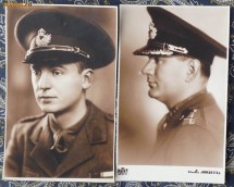 2 foto , Ofiteri din Regimentul 7 Rosiori Iasi ,1943 , dedicatie foto