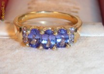 INEL AUR GALBEN CU TANZANITE NATURALE foto