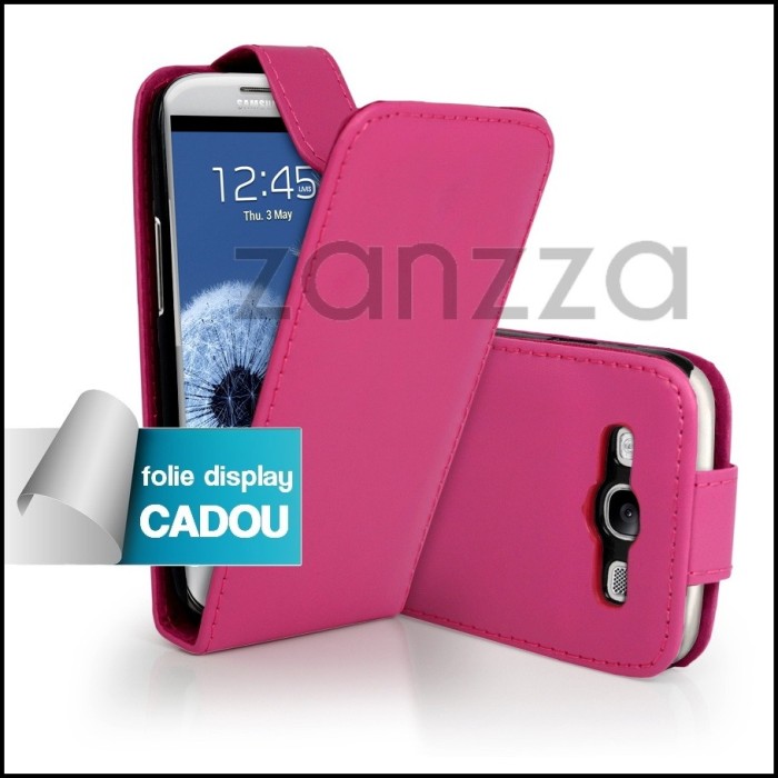 Husa / Toc Flip Samsung Galaxy S3 III i9300 piele ECO roz + Folie protectie display GRATIS foto mare Husa / Toc Flip Samsung Galaxy S3 III i9300 piele ECO roz + Folie protectie display GRATIS foto mare
