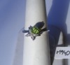 Inel superfinut aur 14K, 2.1g, montura STELUTA cu 1CT PERIDOT si BRILIANTE !!
