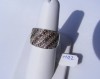 Inel designer aur 14K, 7.6g, monturi paralele cu 70 BRILIANTE albe si cognac !