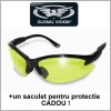 Ochelari de soare Contender, lentile galbene SUPER SAFE ! - produsi de Global Vision - SUA ; Cadou : un saculet pentru p