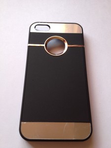 Husa/carcasa din plastic cu finisaj metalic pentru iPhone5