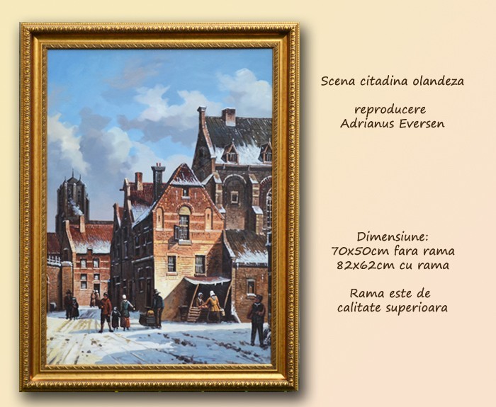 Tablou Scena citadina olandeza (1) cu rama - Reproducere Adrianus Eversen (70x50cm) - LIVRARE GRATUITA 24-48h - PRET NEGOCIABIL foto mare Tablou Scena citadina olandeza (1) cu rama - Reproducere Adrianus Eversen (70x50cm) - LIVRARE GRATUITA 24-48h - PRET NEGOCIABIL foto mare