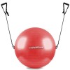 Minge rosie pt fitness si aerobic cu benzi elastice - 65 cm diametru - cu pompa si brosura de exercitii - pt persoane cu inaltme intre 1,60 - 1,80