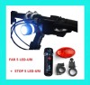 SET BICICLETA : LUMINI FAR + STOP CU 5 LED-URI STROBO / FLASH .SUNT IMPERMEABILE SI AU INTENSITATE MARE. CALITATE A+ . LIVRARE ORIUNDE IN ROMANIA !!!